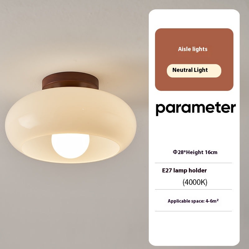 Cream Style Walnut Ceiling Lamp Minimalist Creative Lamps view 7