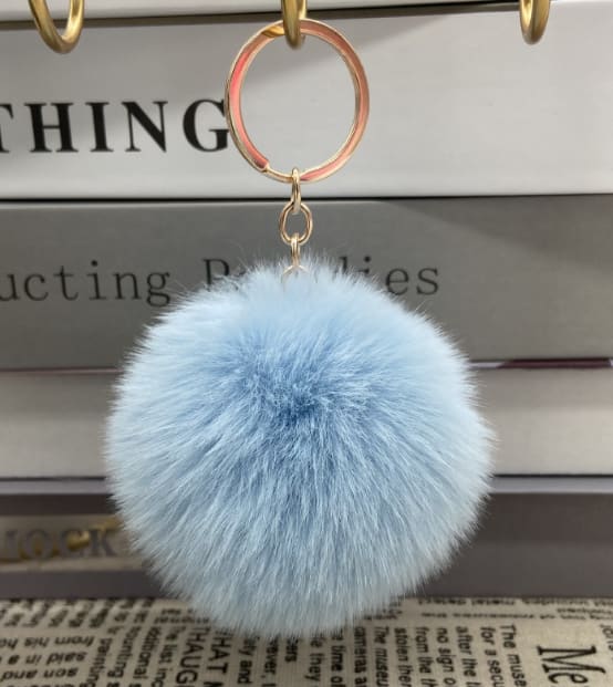 20 Colors Fluffy Fur Pom Pom Keychain Soft Faux Fur-like Ball Car Keyring Key Holder Women Bag Pendant Jewelry view 37
