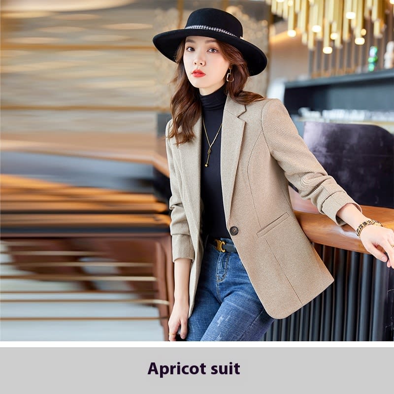 Women's Fashion Houndstooth Small Suit Jacket view 5