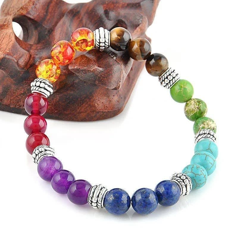 Natural Stone Colorful Chakra Energy Yoga Bracelet view 17