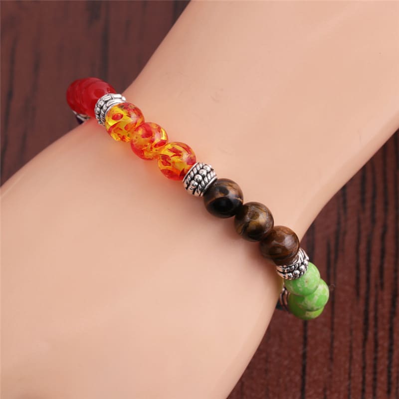 Natural Stone Colorful Chakra Energy Yoga Bracelet view 10