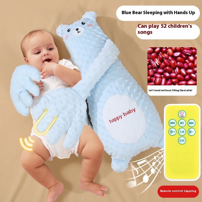Infant Exhaust Pillow Hand Remote Controlled Soothing For Baby Sleep Cartoon Plush Toddler Comforting Hand view 6