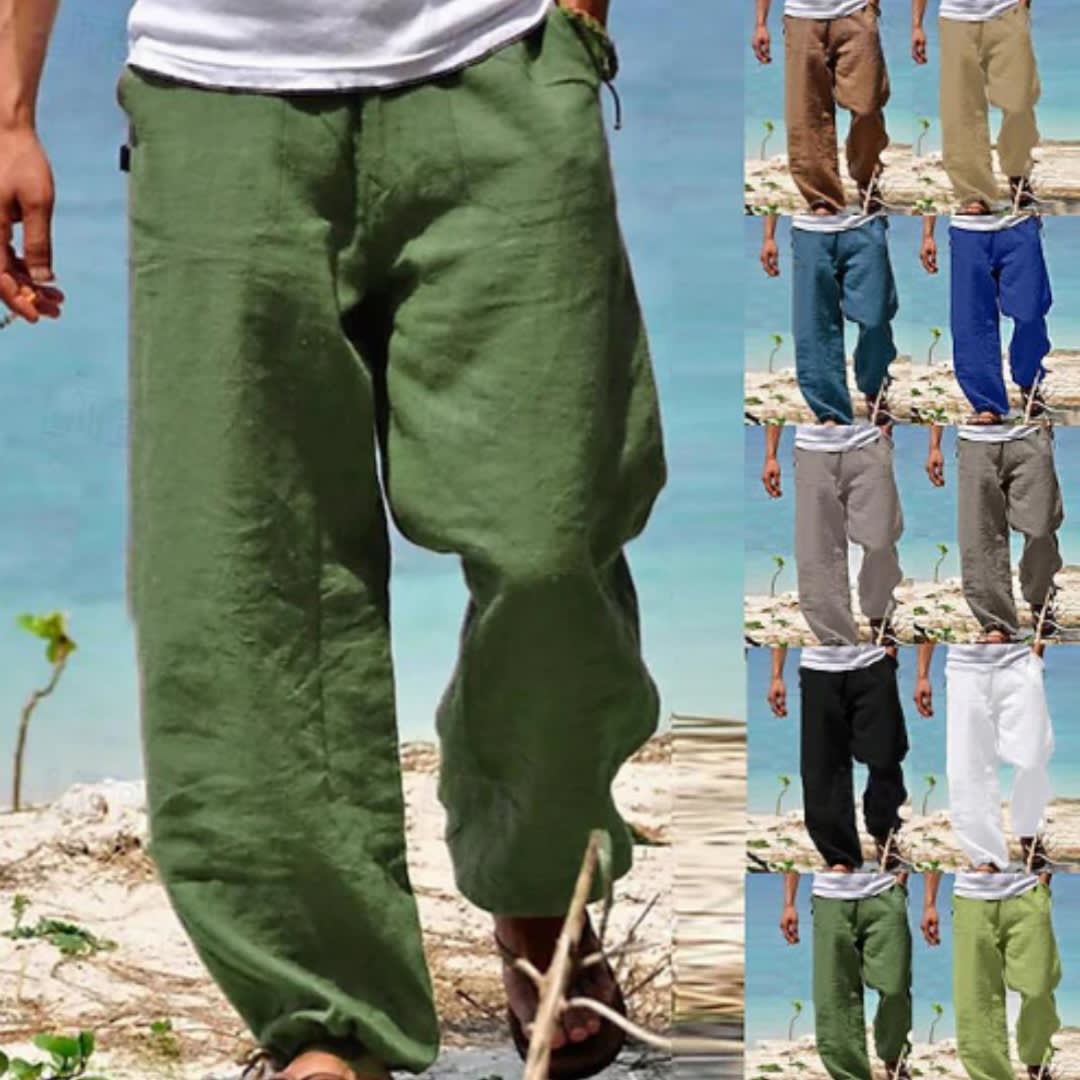 Men's Trousers Summer Drawstring Elastic Waist Beach Pants view 4