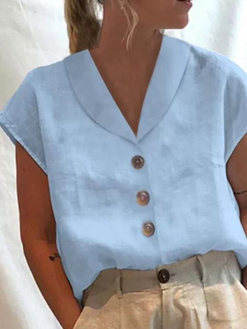 European And American Ladies Fashion Cotton And Linen Top view 6