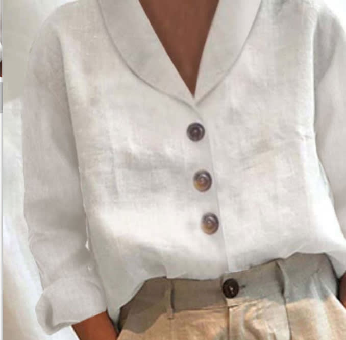 European And American Ladies Fashion Cotton And Linen Top view 3