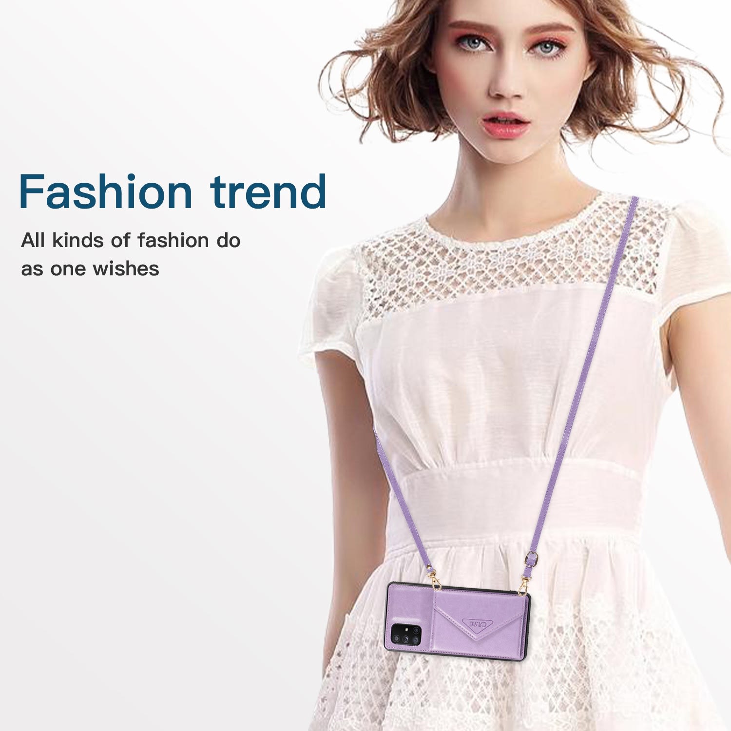 Triangle Slope Over One Shoulder Mobile Phone Multi-function Cover Wallet Card Leather Case view 7