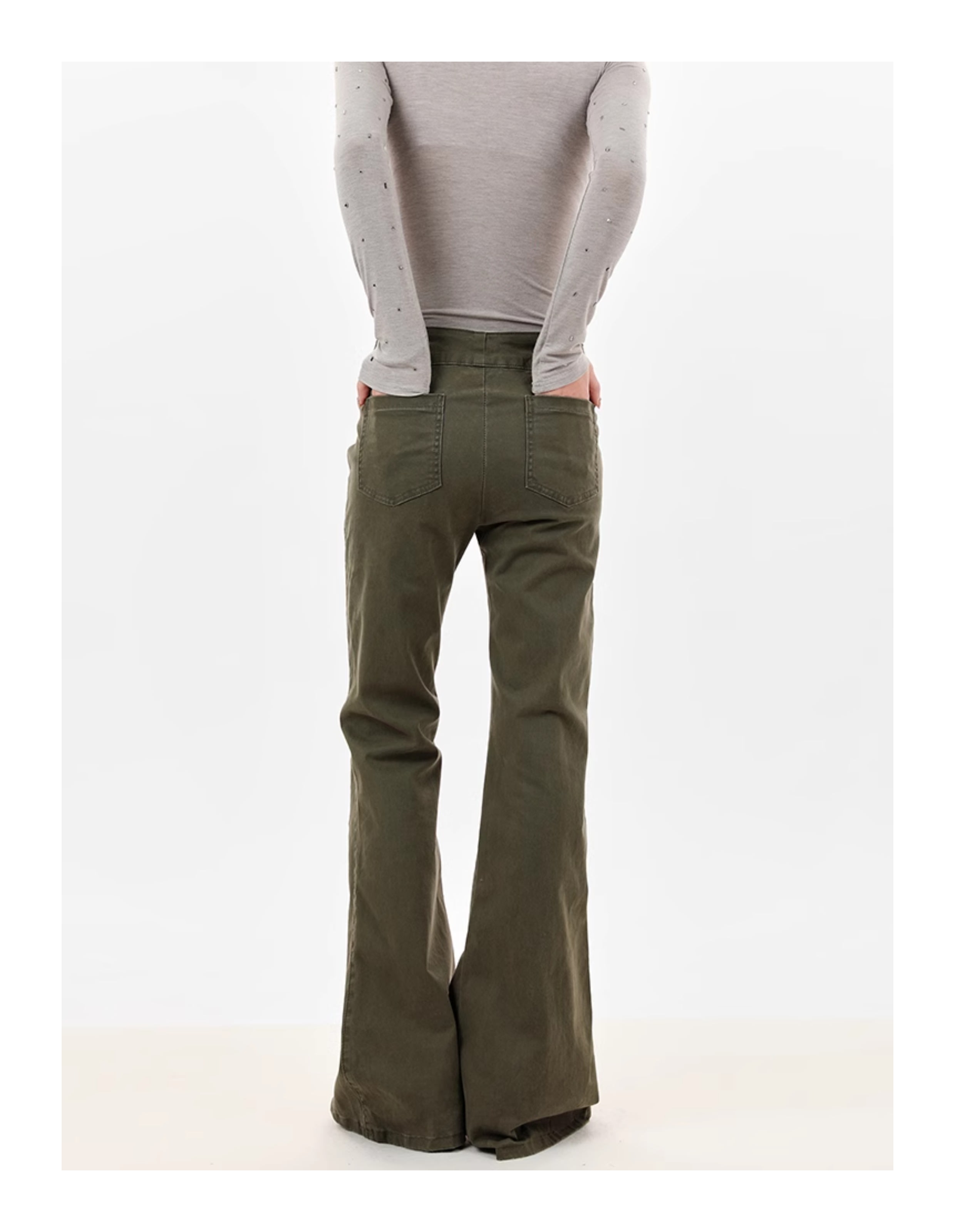American-style Vintage Crumpled Low Waist Skinny Jeans view 3
