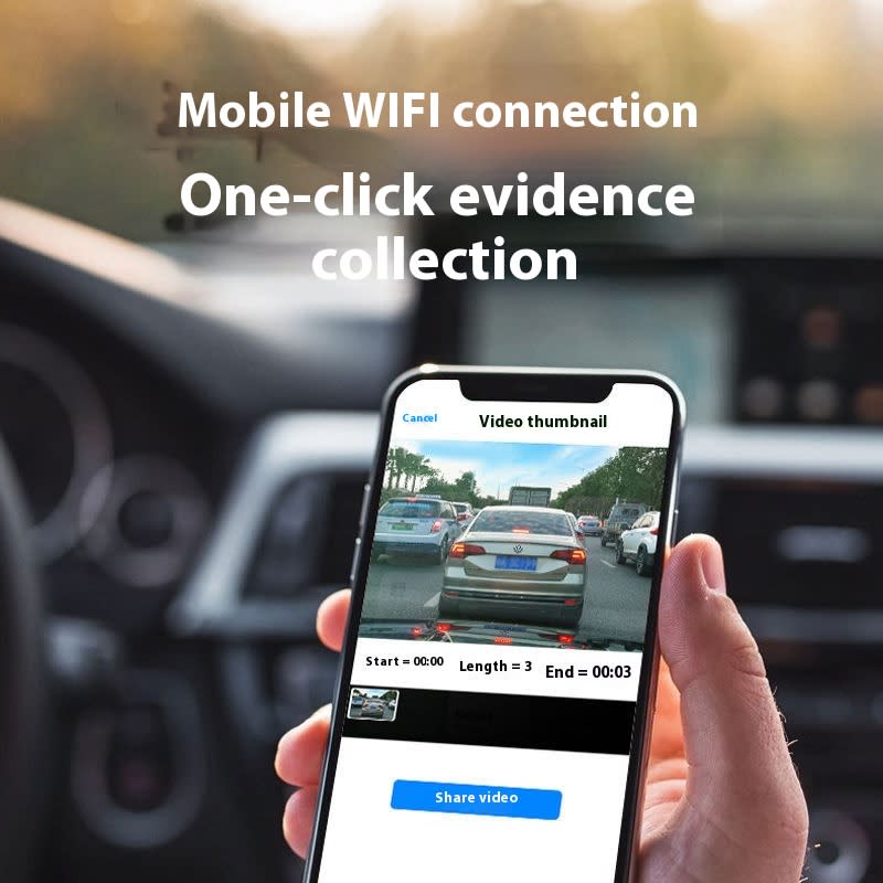 Car WiFi Driving Recorder HD Night Vision view 3