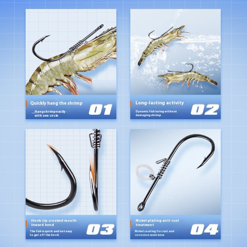 Spring Rubber Band Sea Fishing Lure For Live Shrimp view 13