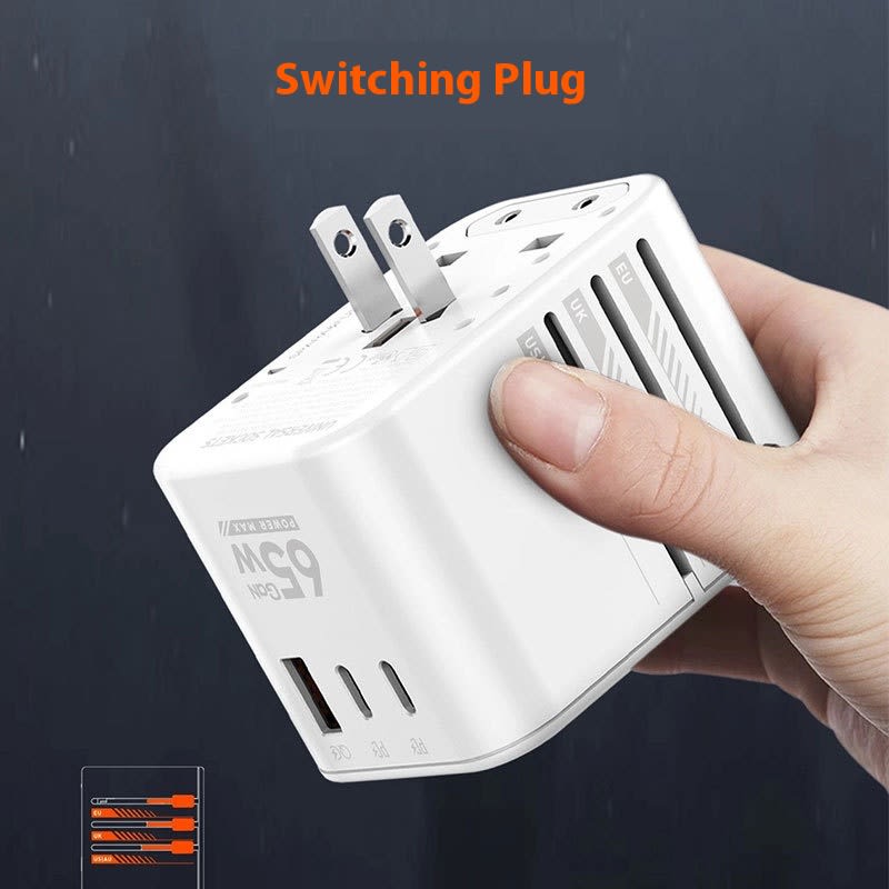 Gallium Nitride PD65W Fast Charging Head Abroad Travel Plug Converter view 1