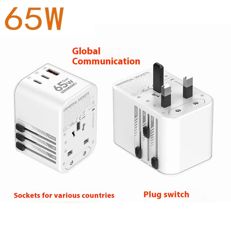 Gallium Nitride PD65W Fast Charging Head Abroad Travel Plug Converter view 2