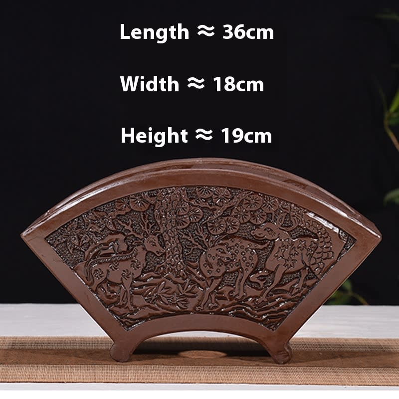 Antique Style Redware Flower Pot Retro Square Hexagonal Bonsai view 26