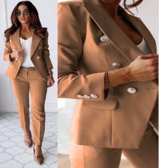 New All-matching Casual Suit Lapel Button-down Jacket And Slim-fit Trousers For Women's Office Business Set Clothing view 18