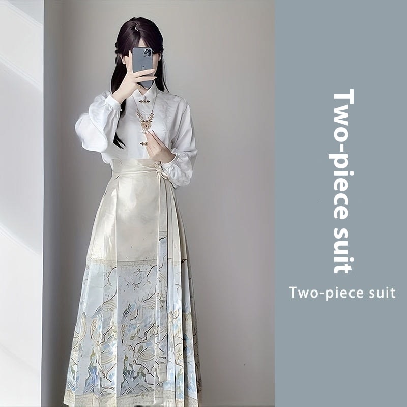 Chinese Women's Clothes National Style Two-piece Set Slimming Improved Hanfu view 2