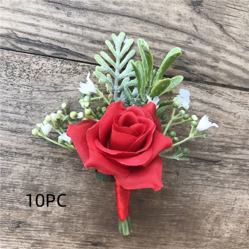 Korean Fabric Bride And Groom Corsage Rose Small Buds Silk Flower Before Marriage view 17