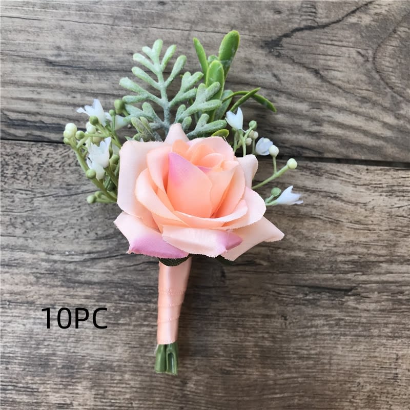 Korean Fabric Bride And Groom Corsage Rose Small Buds Silk Flower Before Marriage view 3
