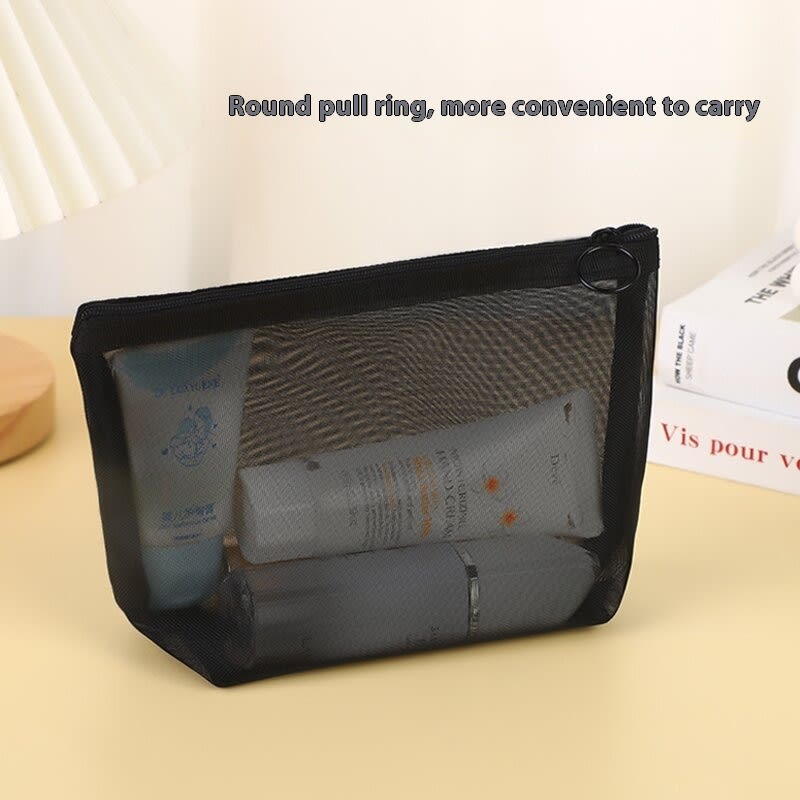 Mesh Cosmetic Bag Storage High-grade Transparent view 2