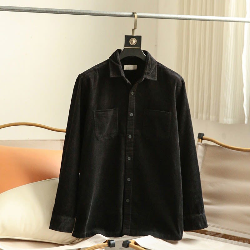 Pure Cotton Corduroy Men's Solid Color Casual Long Sleeves view 4