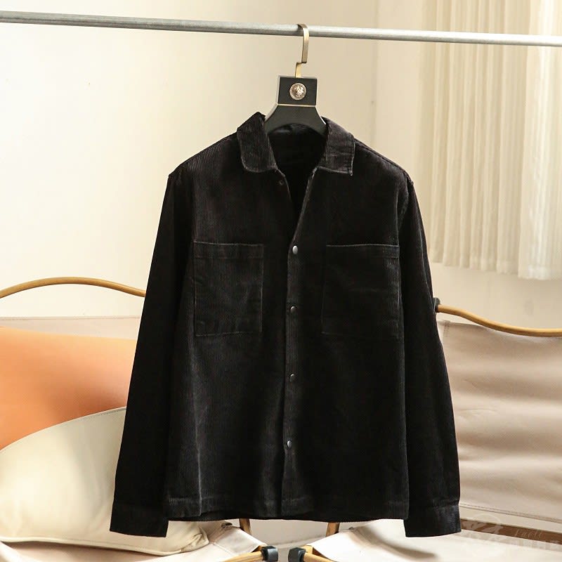 Pure Cotton Corduroy Men's Solid Color Casual Long Sleeves view 5