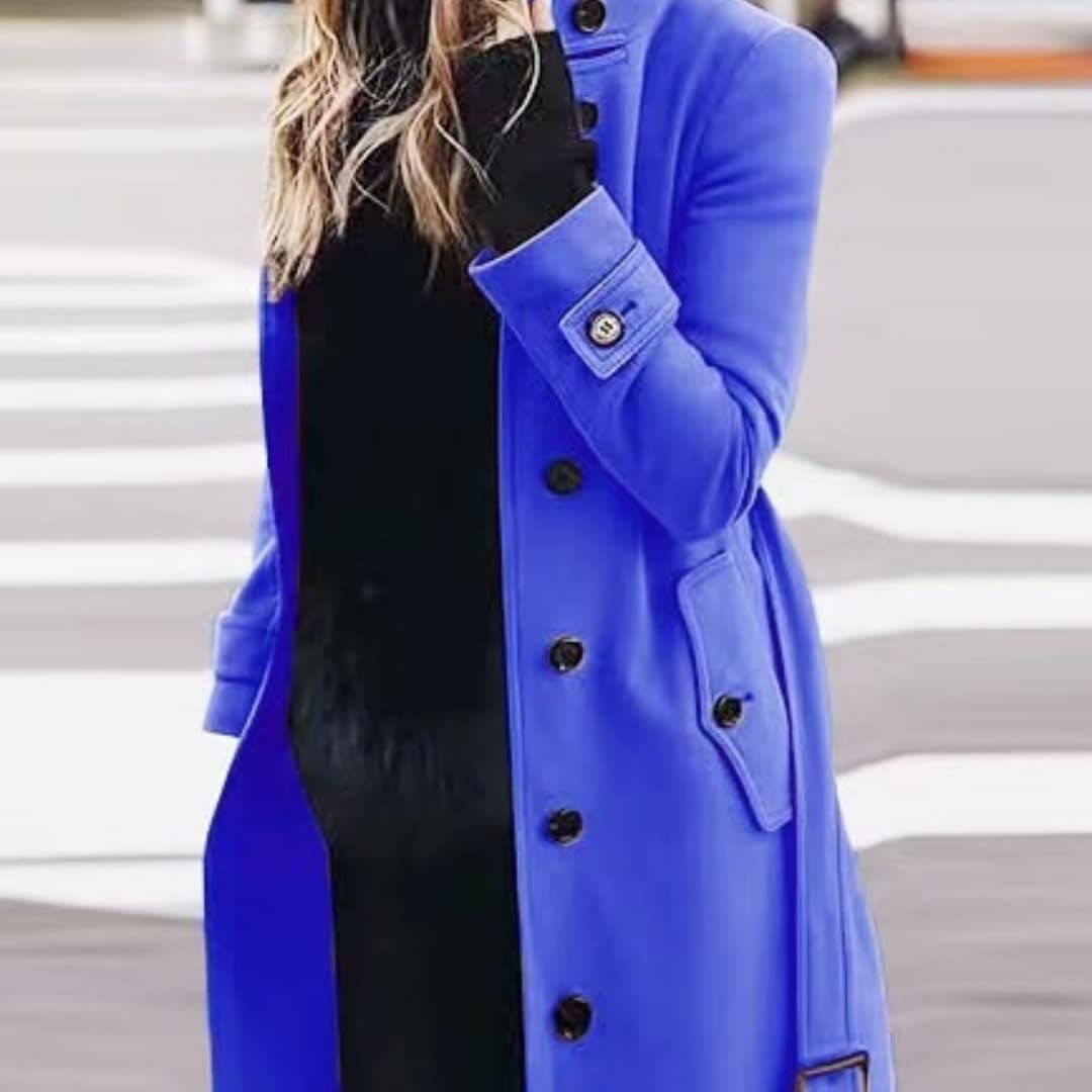 Autumn Winter New Woolen Coat Women's Slim Fit Cardigan Large Coat Women Long Sleeve Single Breasted Stand Collar Woolen Coat view 11