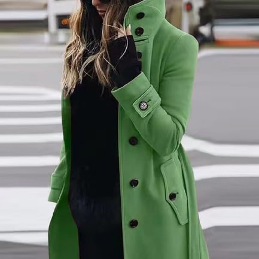 Autumn Winter New Woolen Coat Women's Slim Fit Cardigan Large Coat Women Long Sleeve Single Breasted Stand Collar Woolen Coat view 5