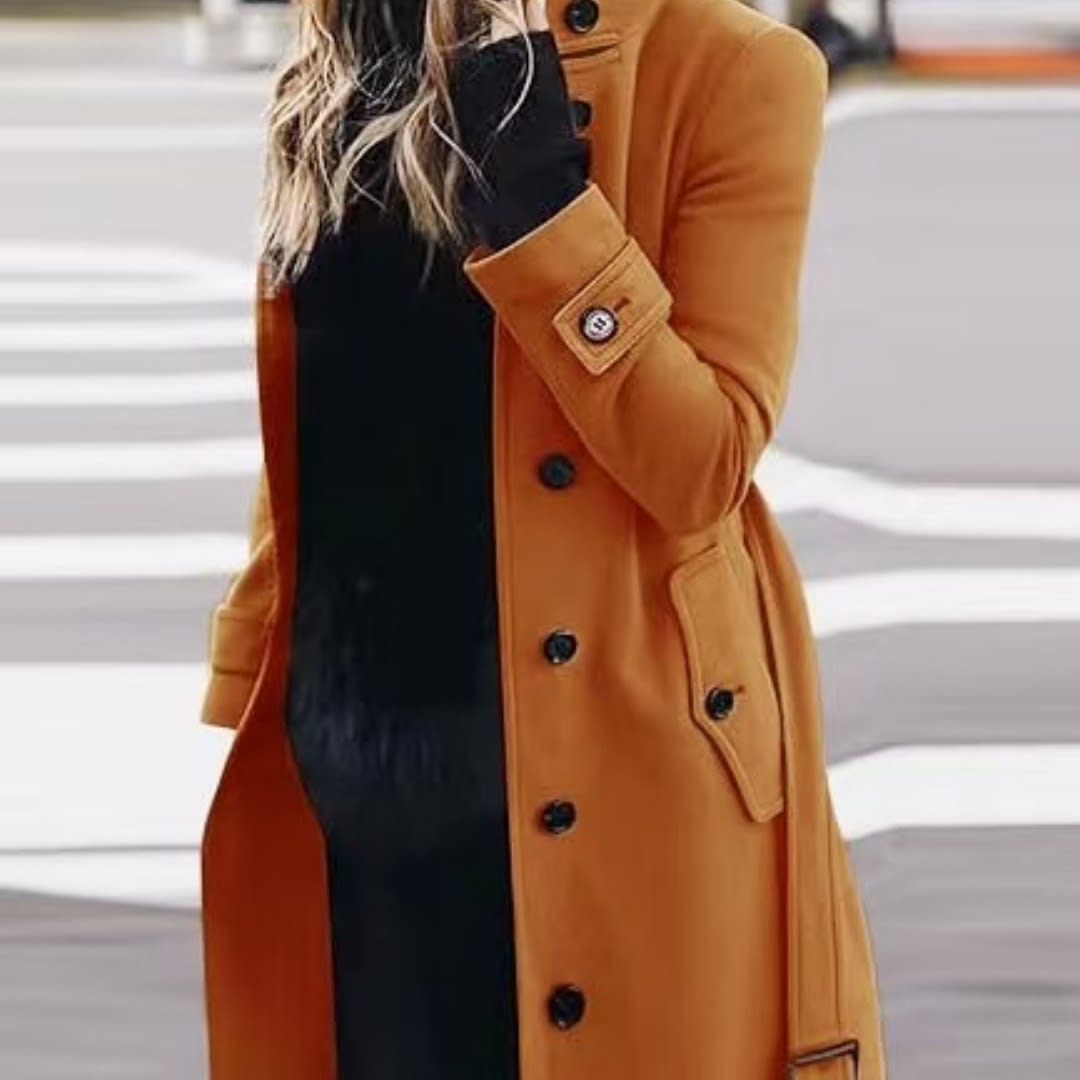 Autumn Winter New Woolen Coat Women's Slim Fit Cardigan Large Coat Women Long Sleeve Single Breasted Stand Collar Woolen Coat view 7