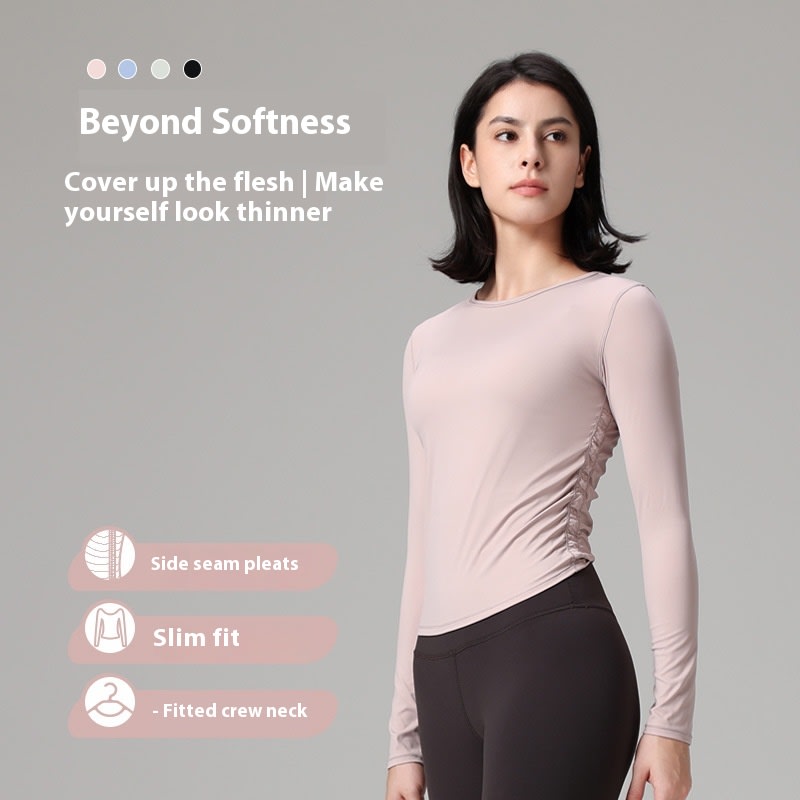 Tight Pullover Elastic Fold Movement Long Sleeve view 2