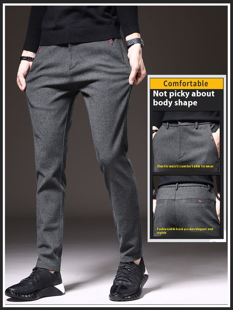 Style Autumn Brushed Casual Straight Business Middle-aged Father Men's All-matching Slim-fitting Long Pants view 6