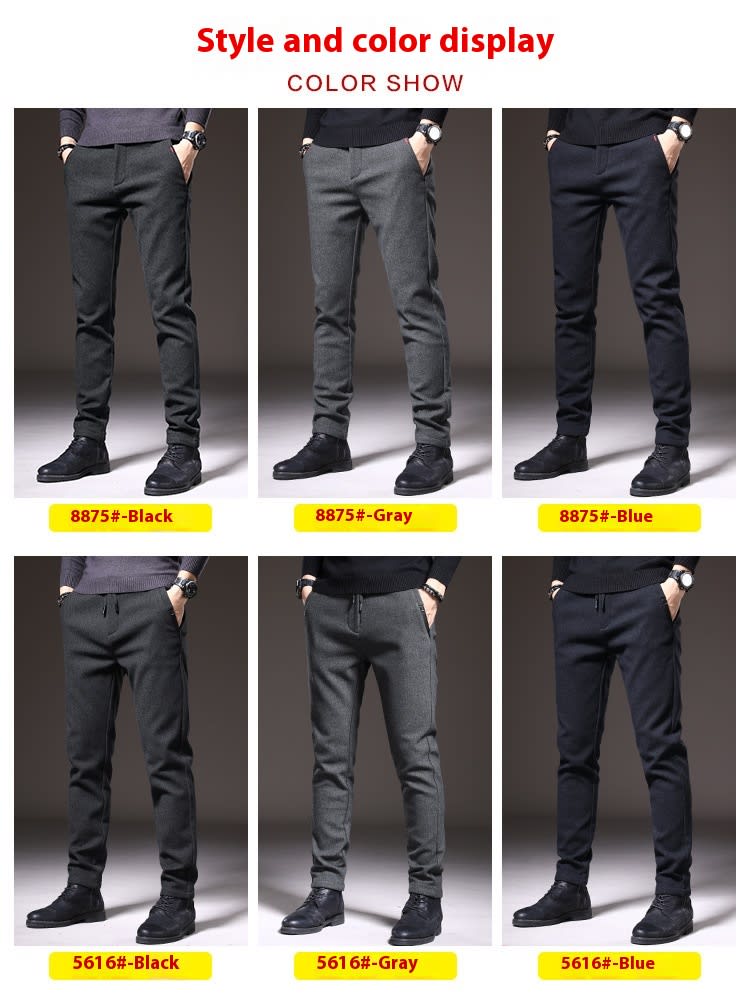 Style Autumn Brushed Casual Straight Business Middle-aged Father Men's All-matching Slim-fitting Long Pants view 12