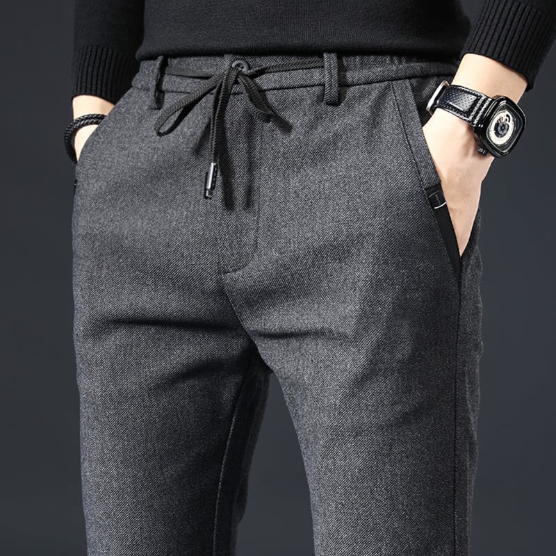 Style Autumn Brushed Casual Straight Business Middle-aged Father Men's All-matching Slim-fitting Long Pants view 3