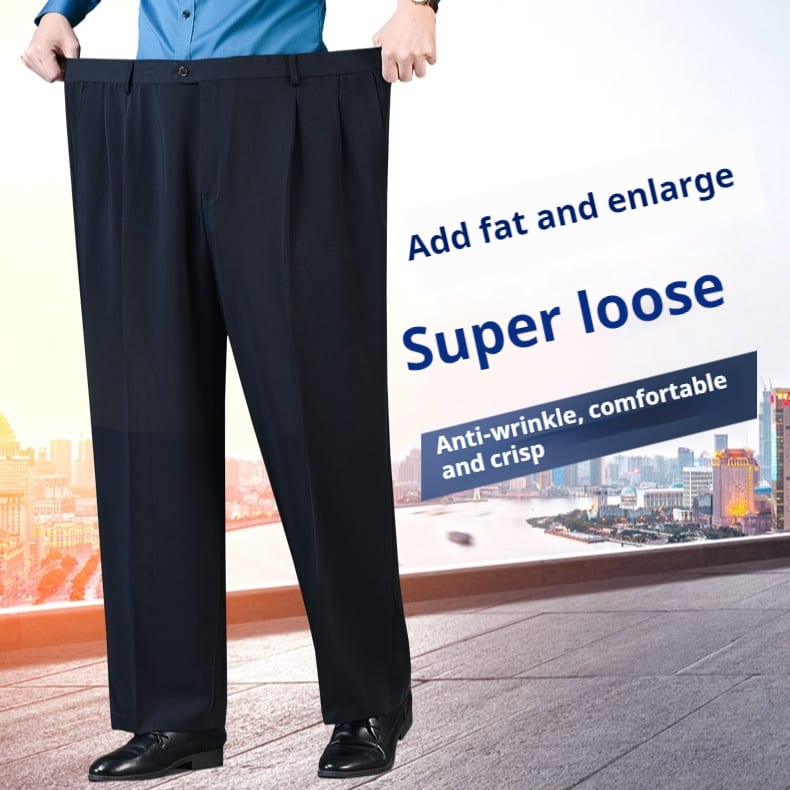 Men's Middle-aged And Elderly Suit Pants Plus-sized Plus Size High Waist view 5