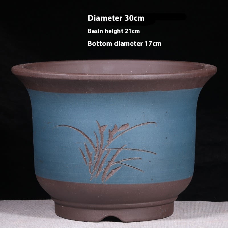 Purple Sand Extra Large-sized Large-diameter Ceramic Flower Pot For Planting Green Radish Trees view 26