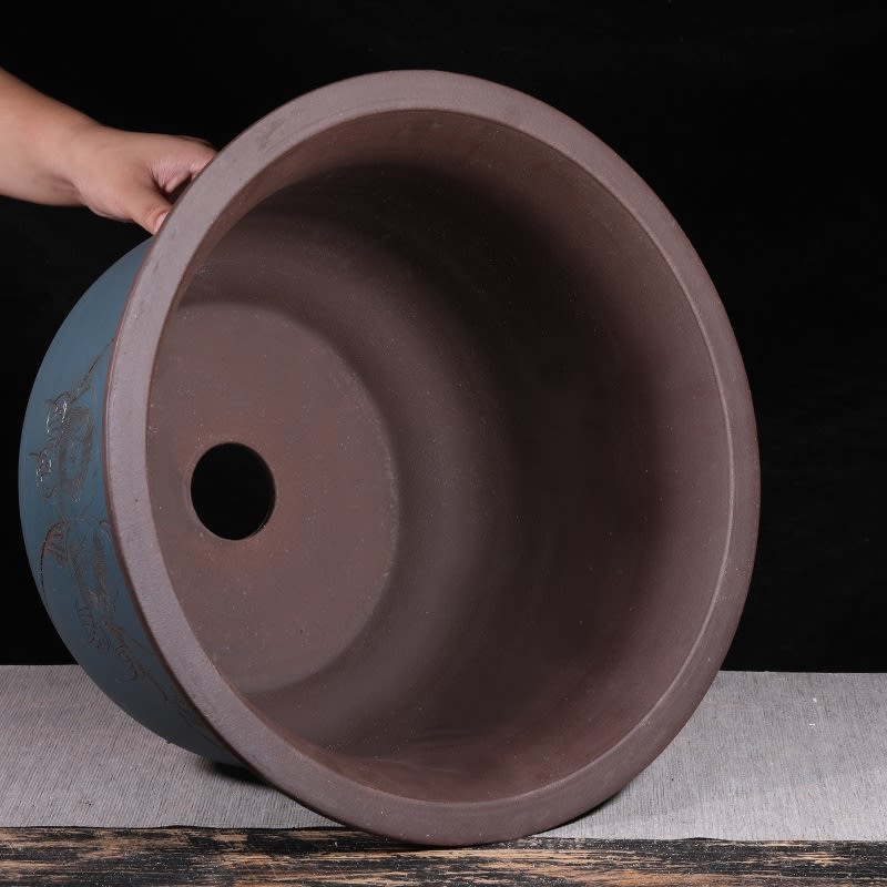 Purple Sand Extra Large-sized Large-diameter Ceramic Flower Pot For Planting Green Radish Trees view 9