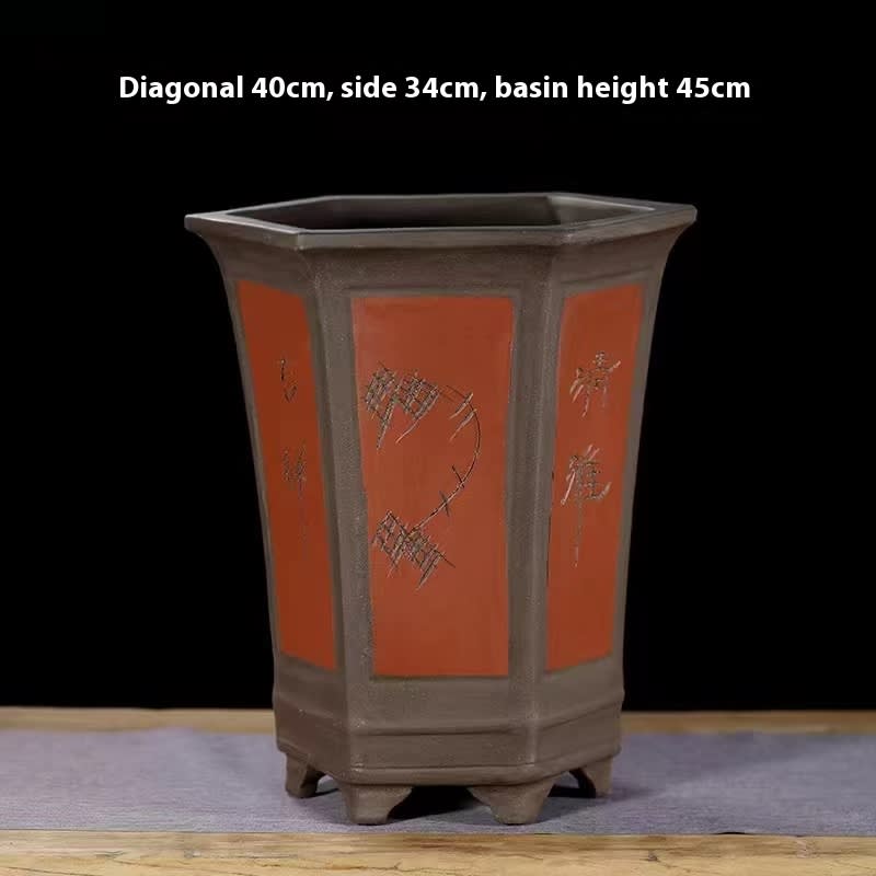 Purple Sand Extra Large-sized Large-diameter Ceramic Flower Pot For Planting Green Radish Trees view 20