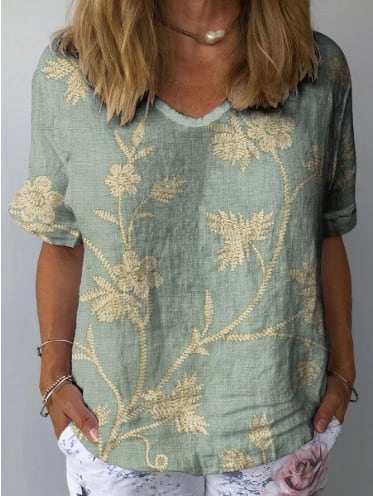Women's Collarless Polyester Printed Top view 2