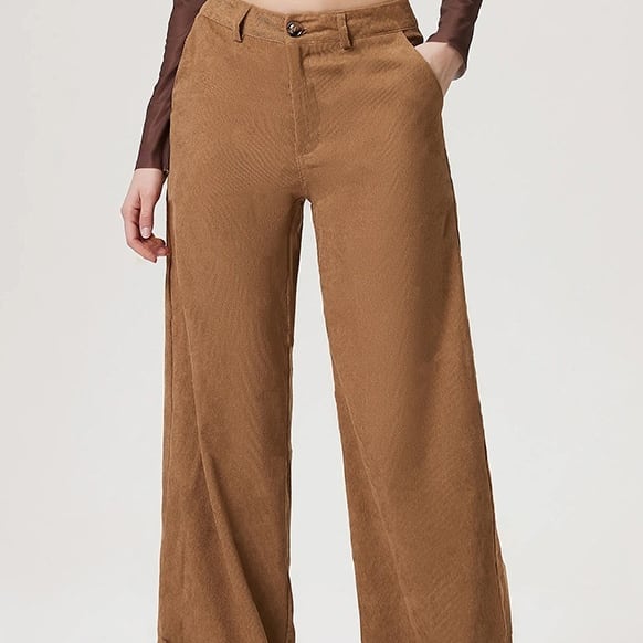 Women's Retro Straight Wide Leg Corduroy Trousers view 6