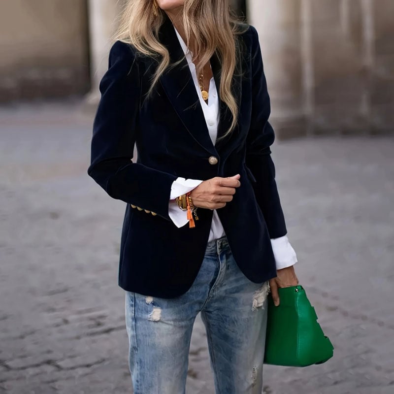 Velvet Lapel Casual Suit Business Fashion Slim Single-breasted Jacket Outwear Clothing For Women view 6