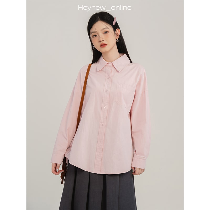Solid Color Shirt For Women Casual Fashion All-matching view 2