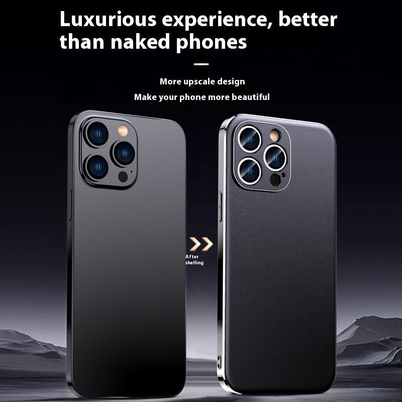 Plating Shell Simple Leather Phone Case Protective Case view 8