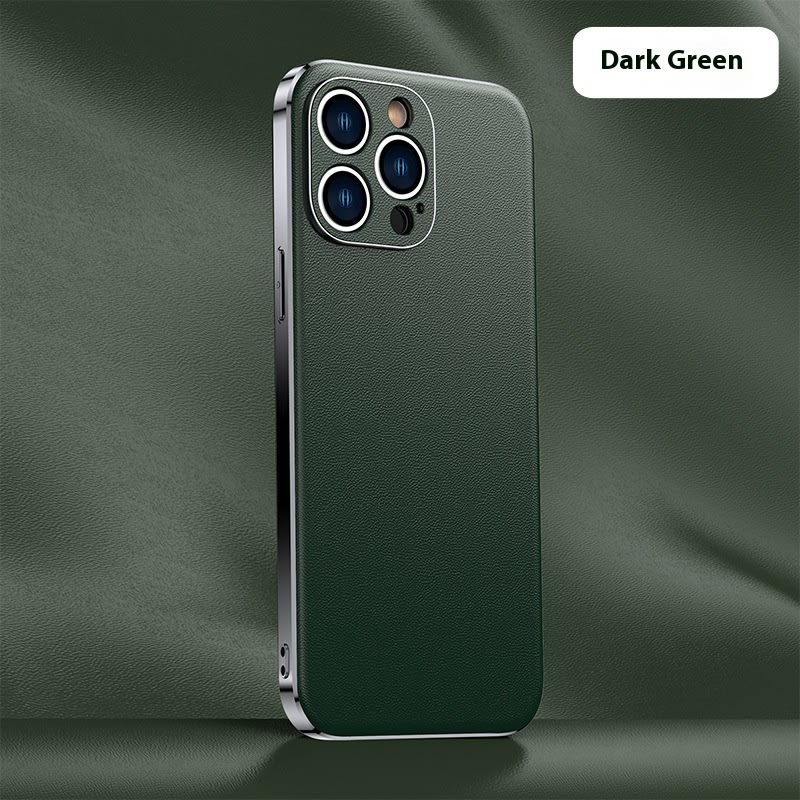 Plating Shell Simple Leather Phone Case Protective Case view 5