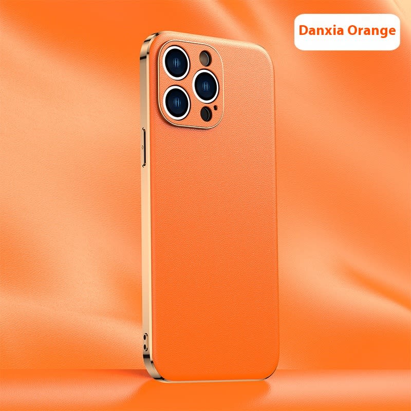Plating Shell Simple Leather Phone Case Protective Case view 10