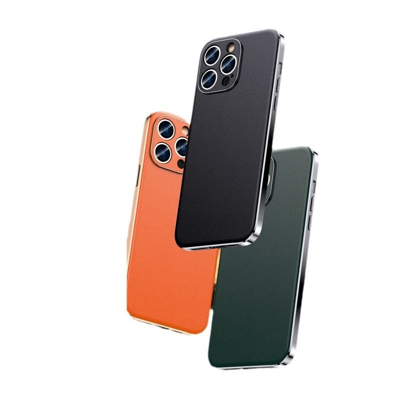 Plating Shell Simple Leather Phone Case Protective Case view 7