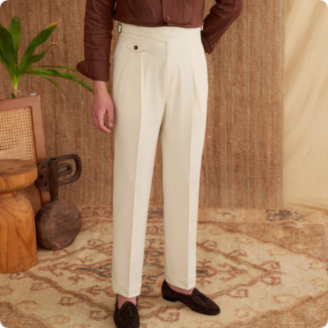 Commuting Italian Style Business Wrinkle Resistant Casual Pants For Men In England view 4