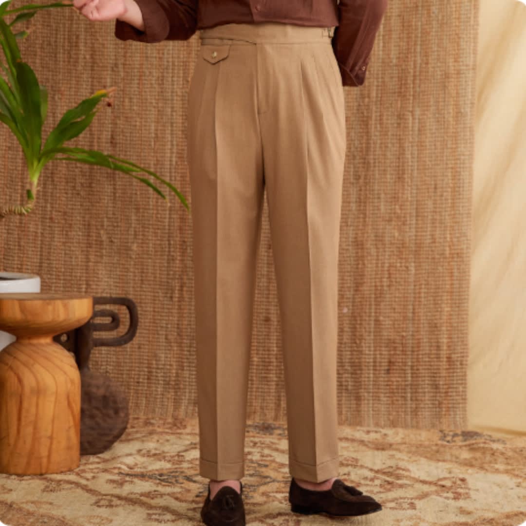 Commuting Italian Style Business Wrinkle Resistant Casual Pants For Men In England view 6