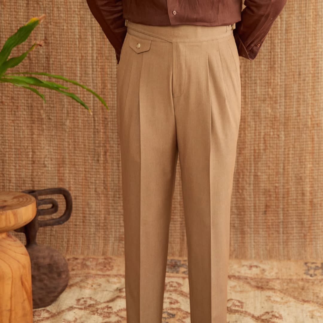 Commuting Italian Style Business Wrinkle Resistant Casual Pants For Men In England