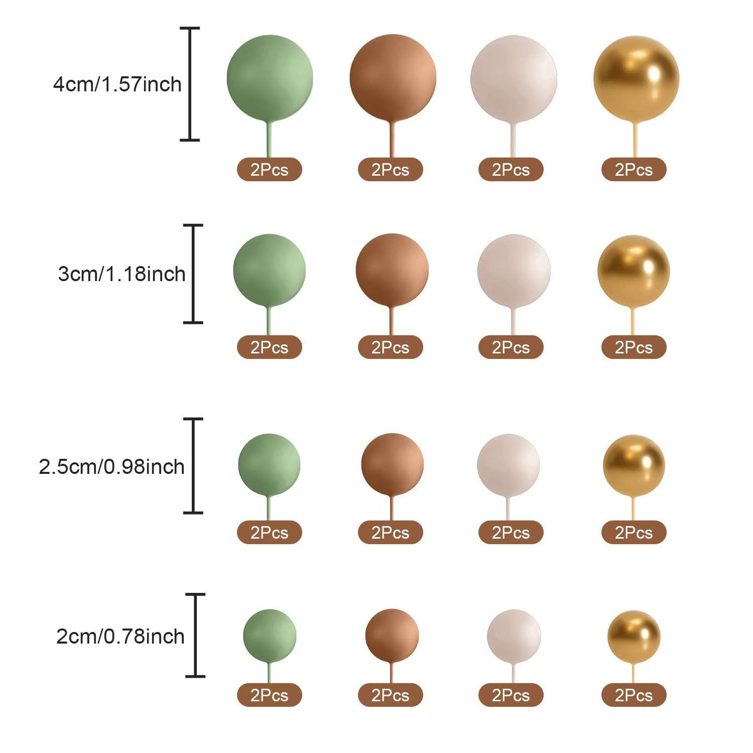 32 Pcsset Colorful Foam Ball Birthday Cake Decoration Multi-style Plug-in view 17