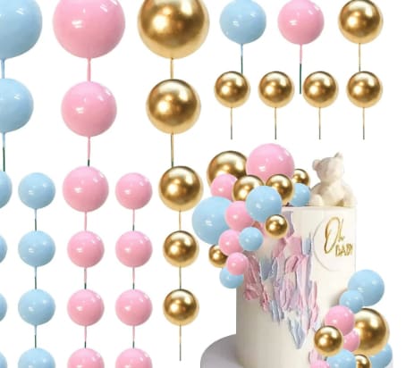 32 Pcsset Colorful Foam Ball Birthday Cake Decoration Multi-style Plug-in view 24