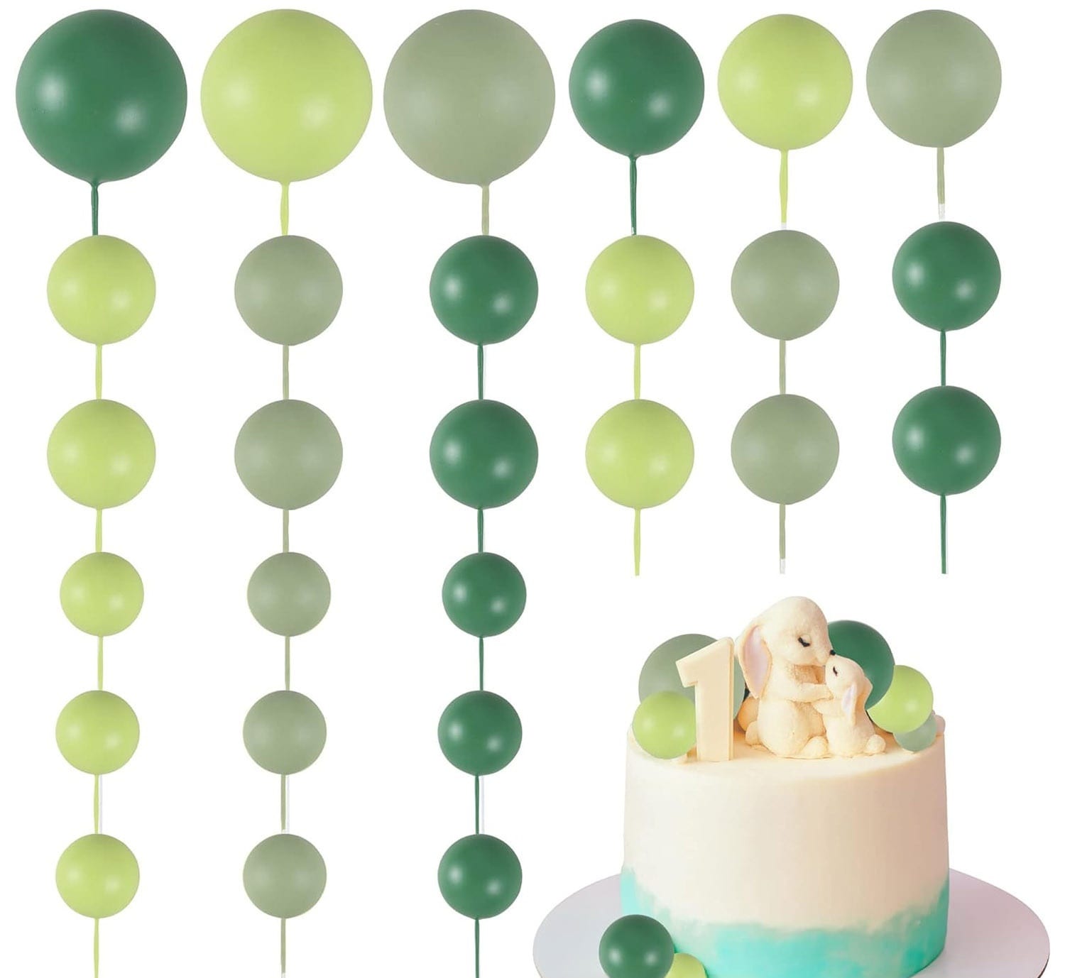 32 Pcsset Colorful Foam Ball Birthday Cake Decoration Multi-style Plug-in view 22