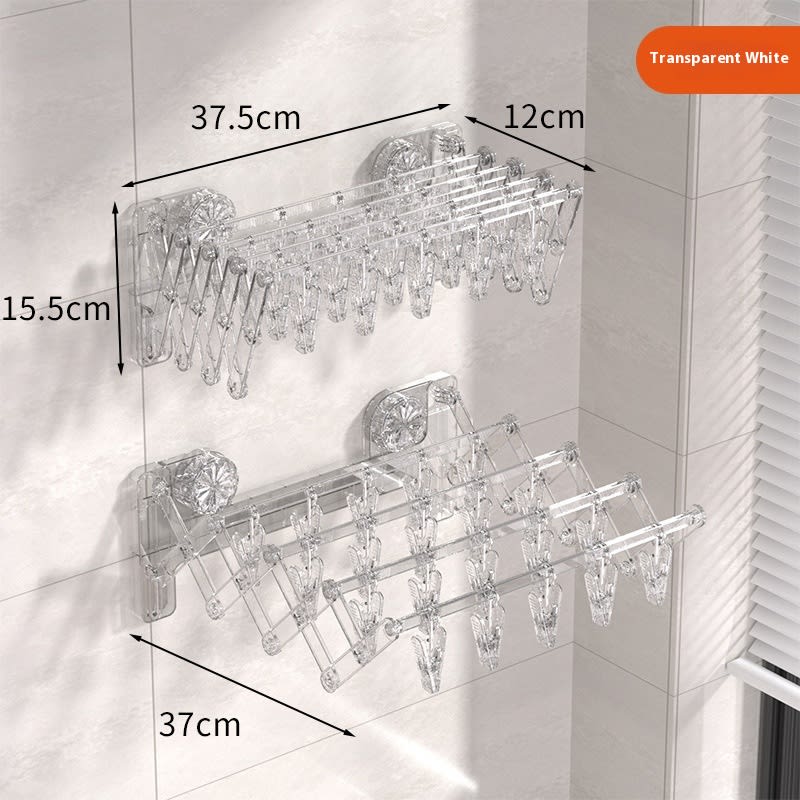 Suction Cup Socks Foldable Drying Punch Free Towel Rack view 5