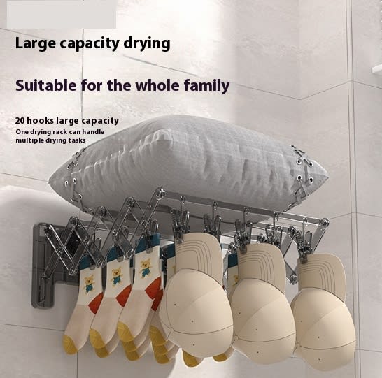 Suction Cup Socks Foldable Drying Punch Free Towel Rack view 7